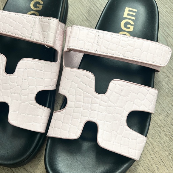 NEW EGO pink strap flat slider sandal women size 8. - Picture 2 of 3